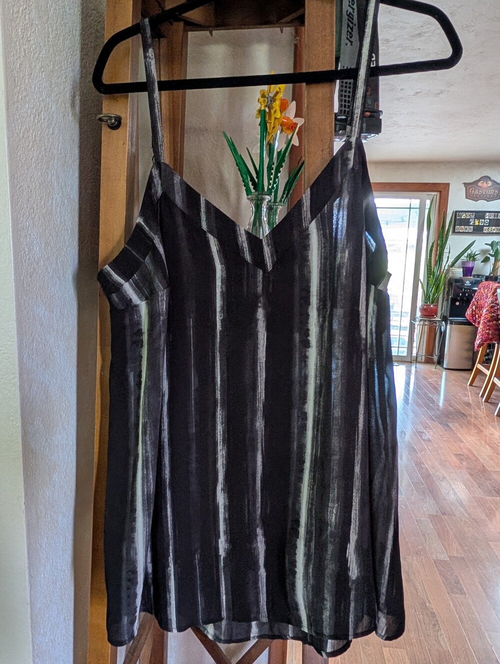 Torrid Black White Chiffon Tank Top